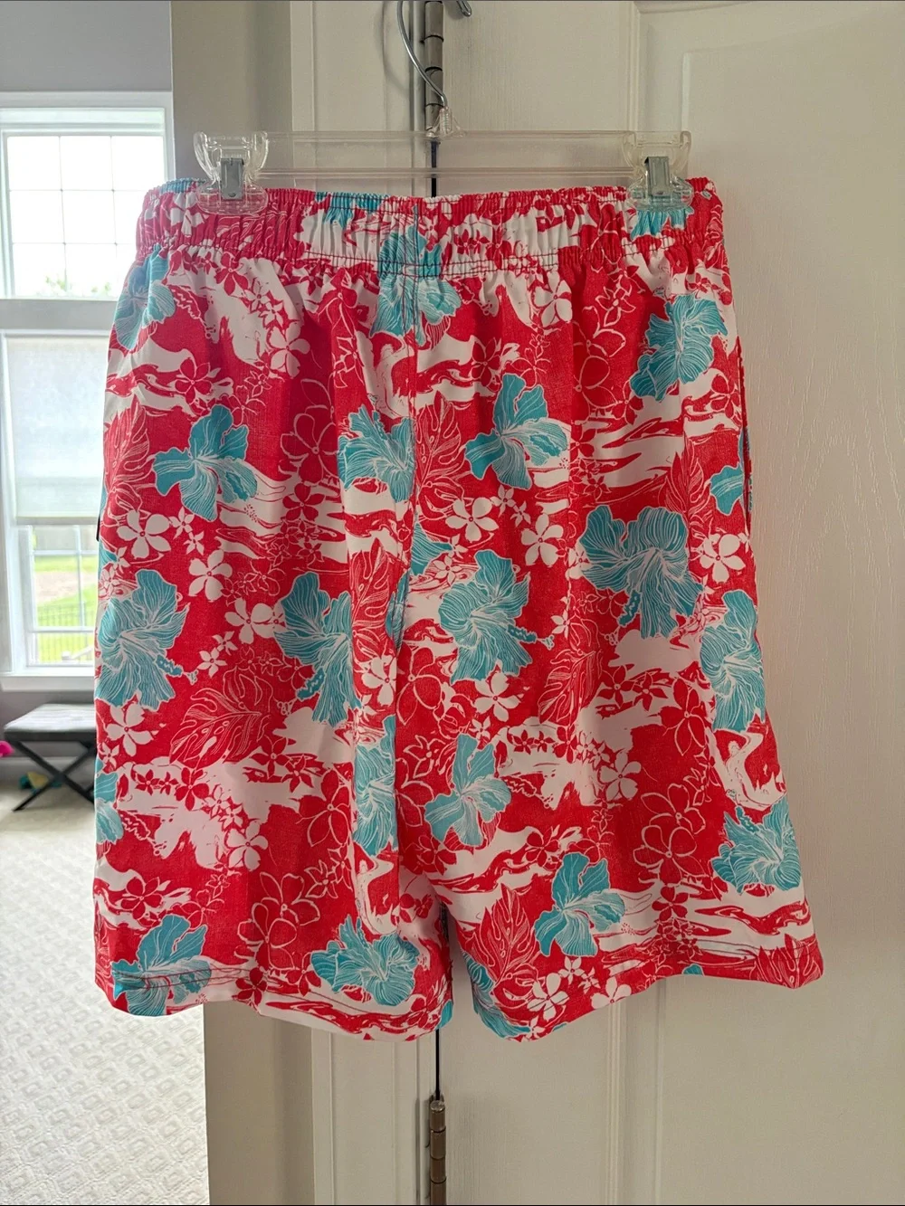 Speedo Men’s Red & Aqua Tropical Floral Swim Shorts